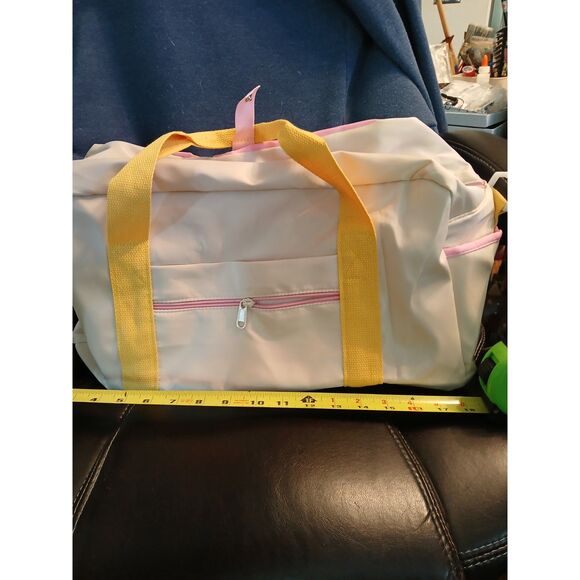 Multi-Pocket Carry All Pastel Shoulder Bag Duffle Diaper Bag Weekender - Picture 8 of 11